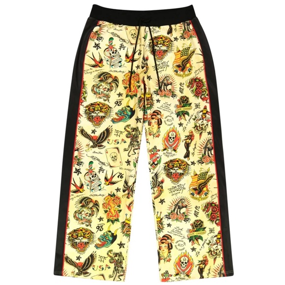 Ed Hardy Tattoo Print Wide-Leg Pants - Picture 3 of 5